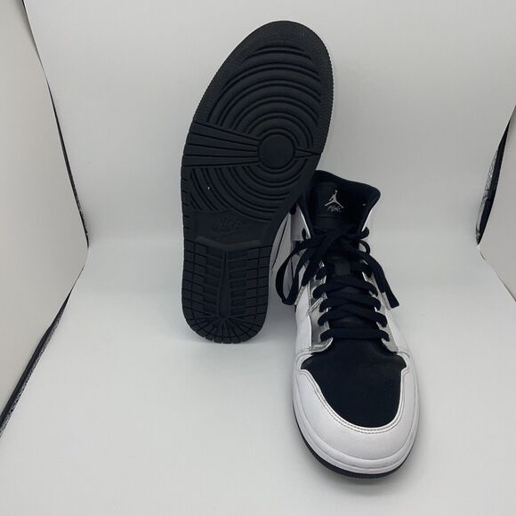 Air Jordan 1 Mid SE, Think 16 Alternate,‎ White/Metallic Silver/Black 11.5